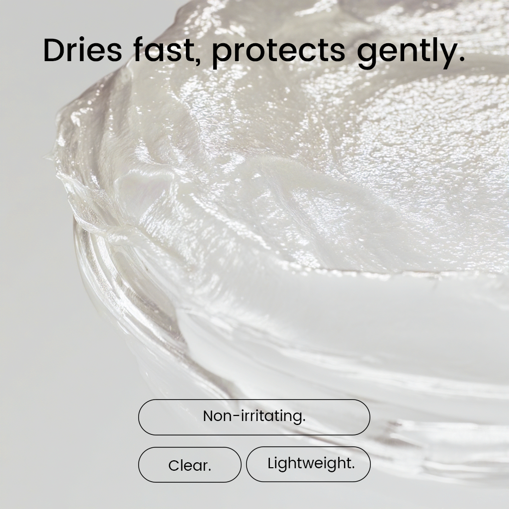 Close-up of Alra deodorant gel texture, clear and lightweight