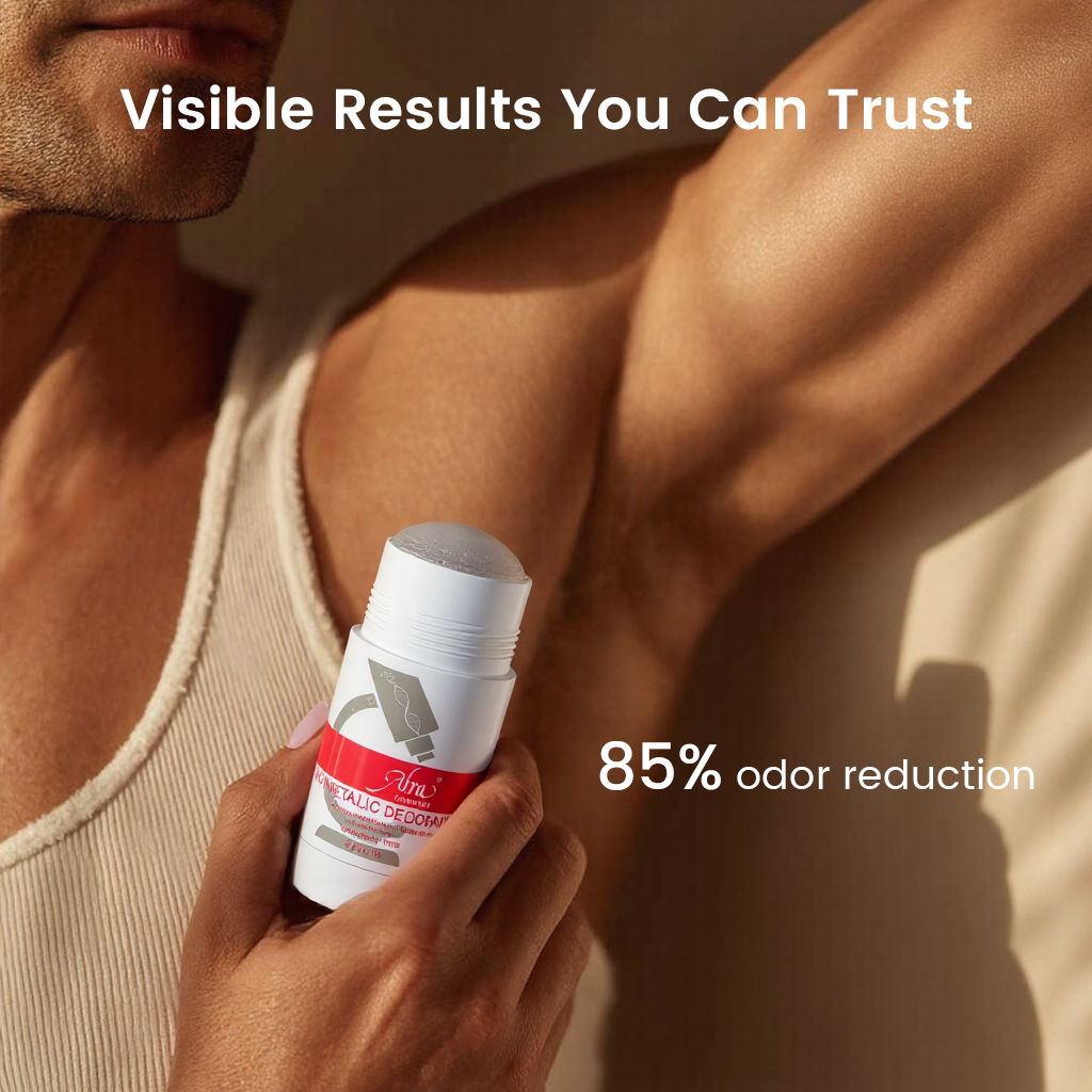 A man applies Alra Non-Metallic Deodorant to his underarm.