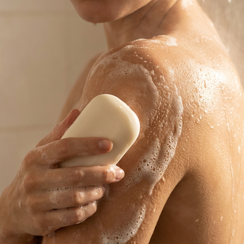 Unscented mild vegetable soap for dry sensitive skin
