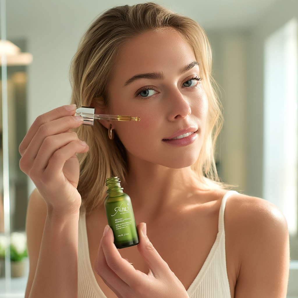 Woman Using Alra Olive Serum - AI