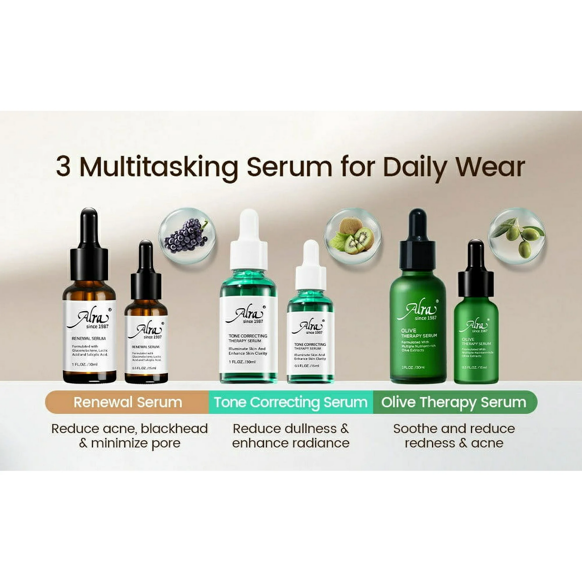Alra Anti-Acne & Brightening Face Serum Set, 2 in 1 Skin Care Kit for Women Gifts Ideal - Alra Skin Care